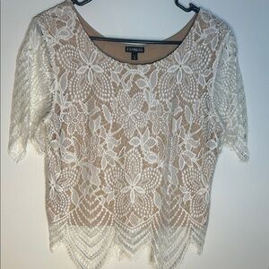 Express Lace Floral Blouse Size Medium